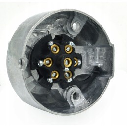 Stainless steel trailer metal socket, 7 pin, Polish