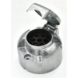 Stainless steel trailer metal socket, 7 pin, Polish