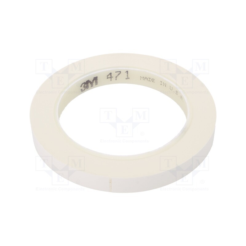 1 pcs x 3M - 471-12-33/WH - Tape: marking, white, L: 33m, W: 12mm, Thk: 0.13mm, 2.5N/cm, 130%