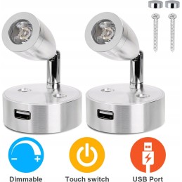 Touch LED wall lamp, USB charging, 2 pieces