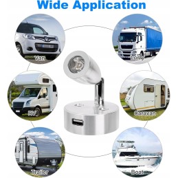 Touch LED wall lamp, USB charging, 2 pieces