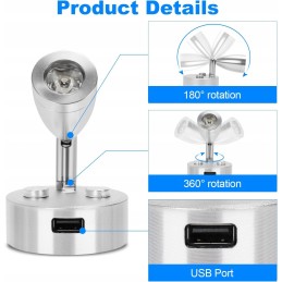 Touch LED wall lamp, USB charging, 2 pieces