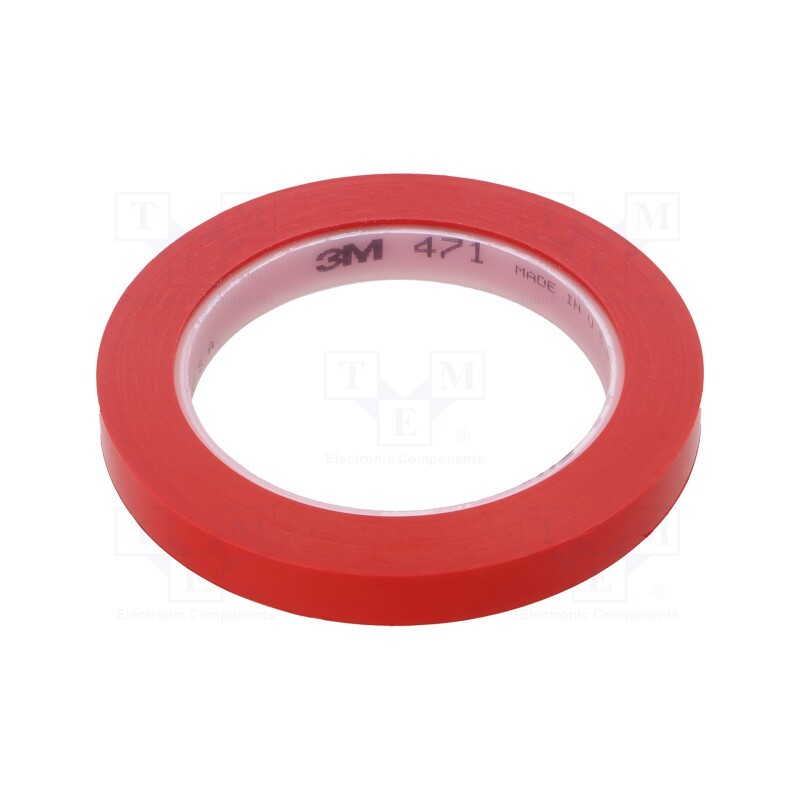 1 pcs x 3M - 471-12-33/RD - Tape: marking, red, L: 33m, W: 12mm, Thk: 0.13mm, 2.5N/cm, 130%