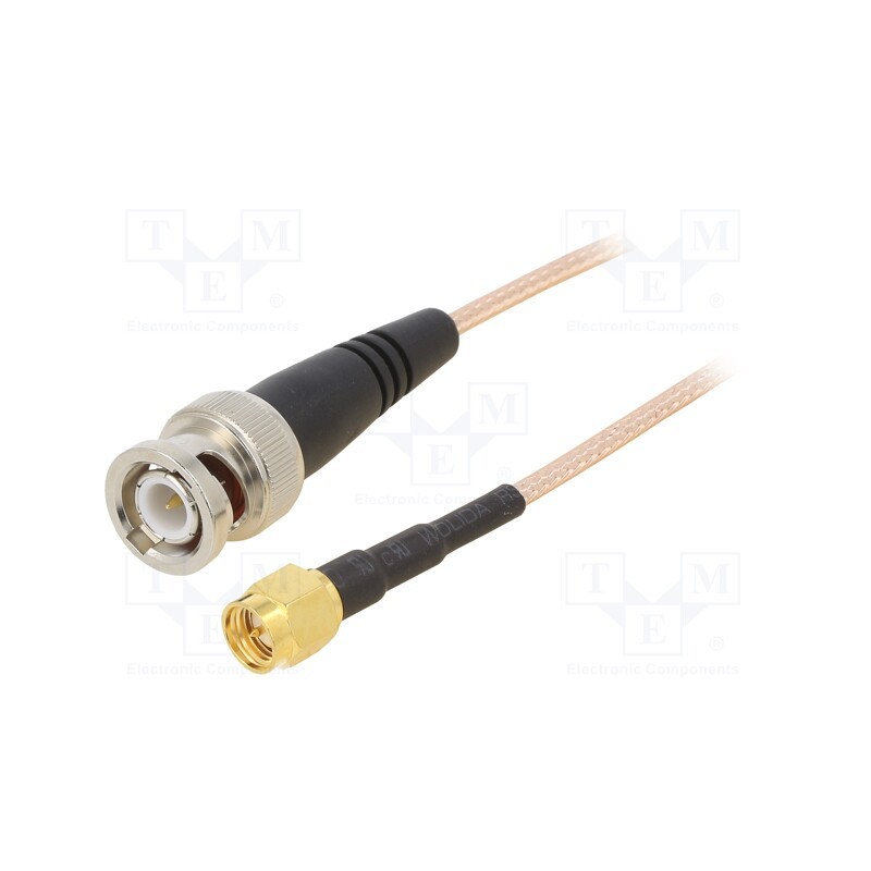 1 pcs x MUELLER ELECTRIC - BU-4150028048 - Cable, 50Ω, 1.22m, BNC plug,SMA plug, shielded, -65÷150°C, 48'