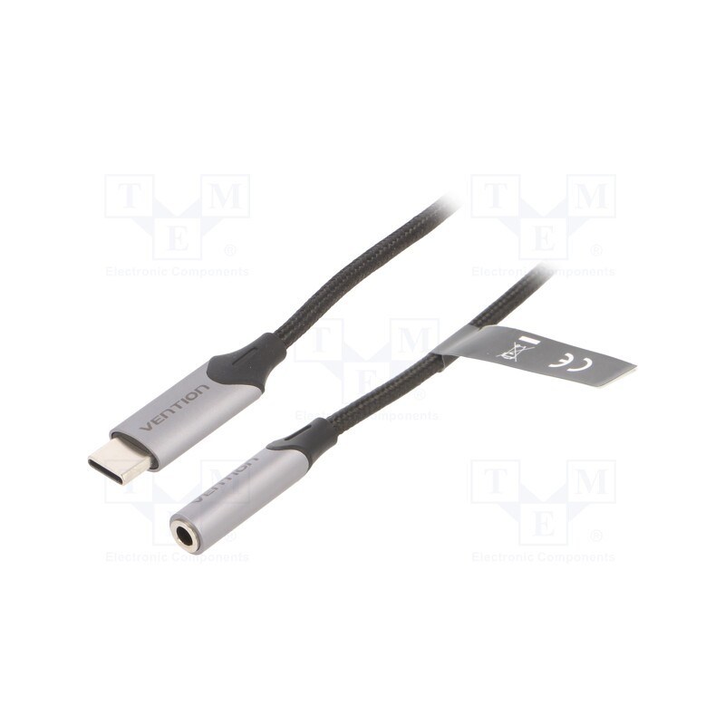 1 pcs x VENTION - BGMHF - Cable, Jack 3.5mm socket,USB C plug, nickel plated, 1m, 29AWG