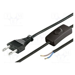 1 pcs x Goobay - 51350 - Cable, 2x0.75mm2, CEE 7/16 (C) plug,wires, PVC, 1.5m, with switch