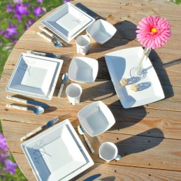 Small melamine dessert plate Gimex Quadrato Pearl 20 cm