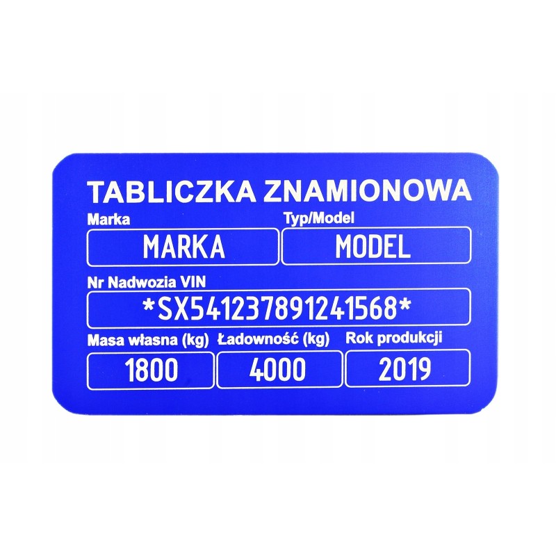 Nameplate marking included in the price hard 1mm