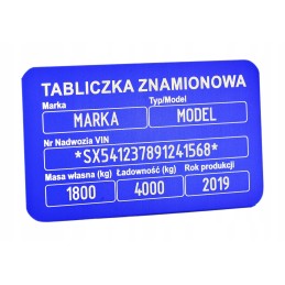 Nameplate marking included in the price hard 1mm
