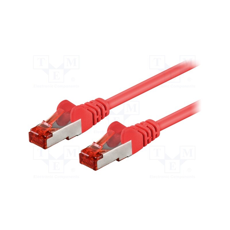 1 pcs x Goobay - 95457 - Patch cord, S/FTP, 6, stranded, CCA, PVC, red, 0.25m, 27AWG