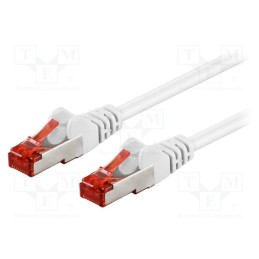 1 pcs x Goobay - 95461 - Patch cord, S/FTP, 6, stranded, CCA, PVC, white, 0.25m, 27AWG