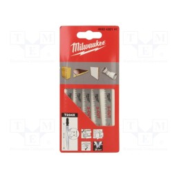 1 pcg x Milwaukee - 4932430141 - Hacksaw blade, wood, 91mm, 5pcs, Kind of holder: T