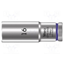 1 pcs x WERA - 5004538001 - Socket, 6-angles,socket spanner, HEX 16mm, 3/8', 64mm