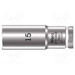 1 pcs x WERA - 5004537001 - Socket, 6-angles,socket spanner, HEX 15mm, 3/8', 64mm