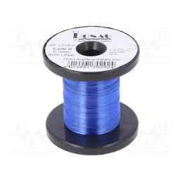 1 rol x DONAU ELEKTRONIK - LD15-2 - Silver plated copper wires, 0.15mm, 0.029kg, blue, 100m