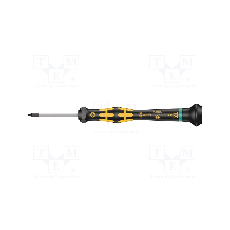 1 pcs x WERA - 5030122001 - Screwdriver, Torx®, precision, TX06, ESD, Blade length: 40mm
