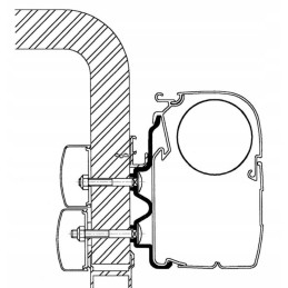 Adapter for Thule Hymer 4 0m wall awning