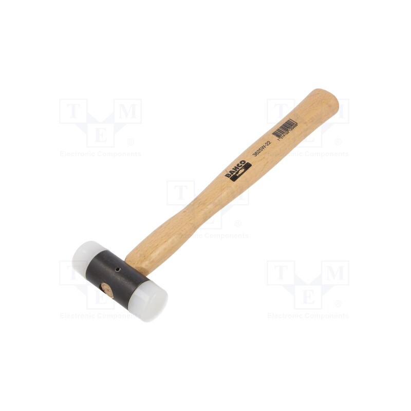 1 pcs x BAHCO - 3625W-22 - Hammer, 150mm, W: 60mm, 150g, 22mm, round, polyamide, wood