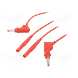 1 pcs x STu00c4UBLI - 66.9411-10022 - Test lead, 19A, banana plug 4mm,angular banana plug 4mm, Len: 1m