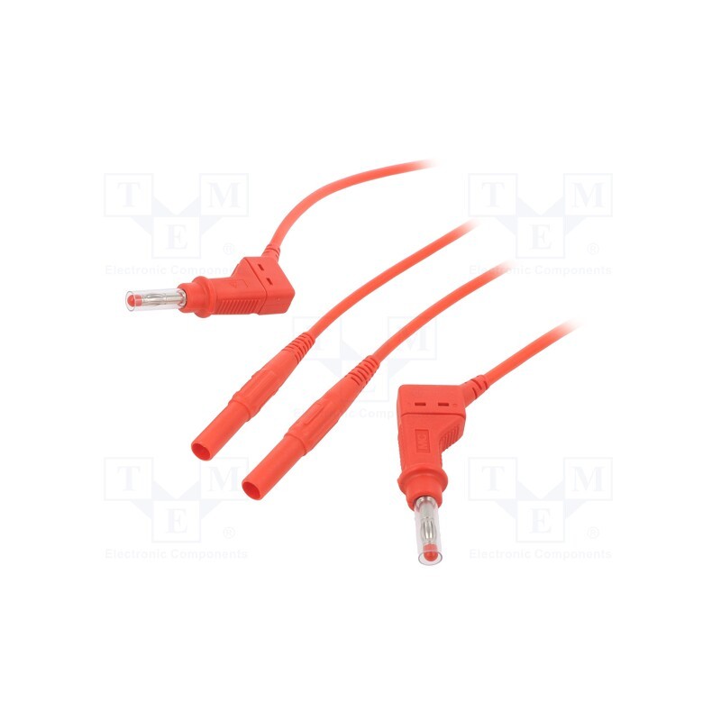 1 pcs x STu00c4UBLI - 66.9411-10022 - Test lead, 19A, banana plug 4mm,angular banana plug 4mm, Len: 1m