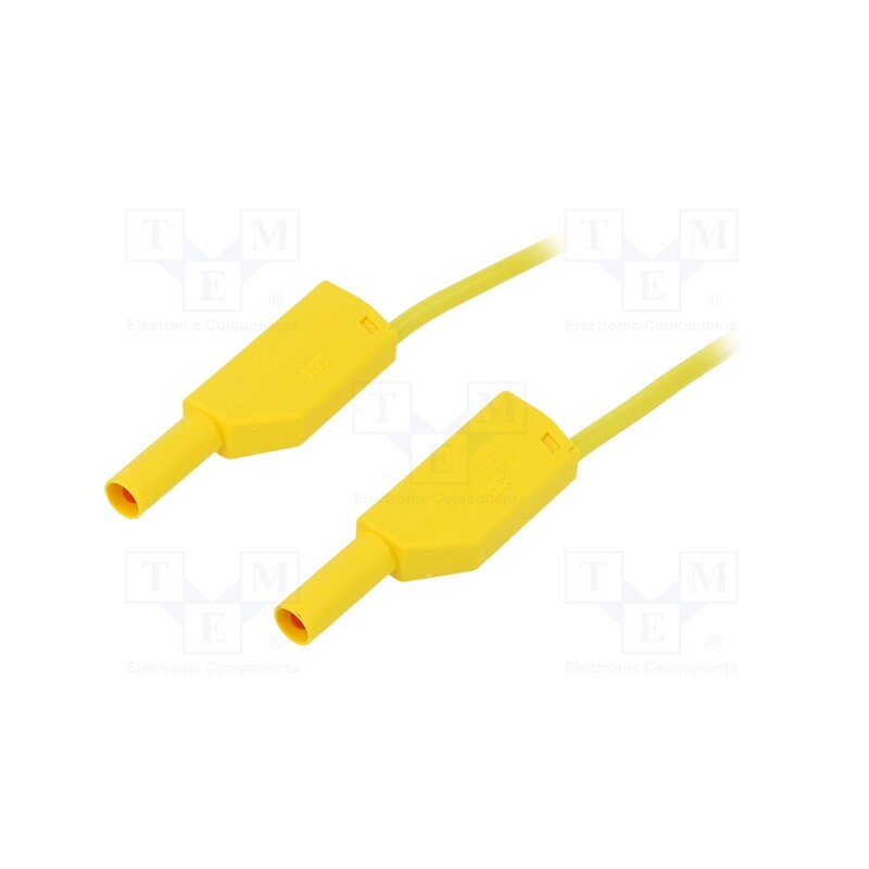 1 pcs x STu00c4UBLI - 28.0124-10024 - Test lead, 32A, banana plug 4mm,both sides, Len: 1m, yellow