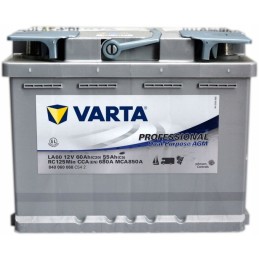 Battery 12v 60ah 680a l 242x175x190 proffesional dual purpose agm