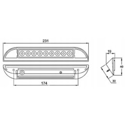 LED angle lamp lighting for a camper trailer