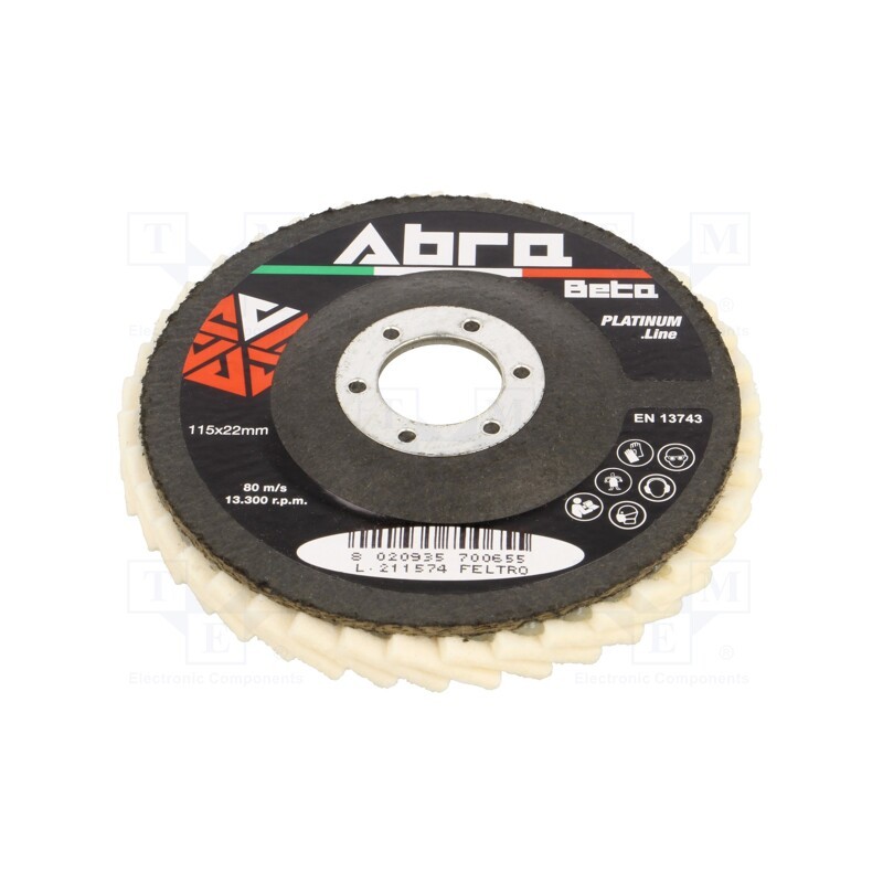 1 pcs x ABRA BETA - 1170004 - Polishing wheel, Ø: 115mm, Øhole: 22.23mm, felt