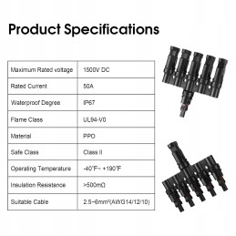 Solar branch connector t 1 to 5 ppo ip67