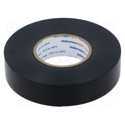 1 rol x HELLERMANNTYTON - 710-10701 HELA TAPE FLEX2000+ - Tape: electrical insulating, W: 19mm, L: 20m, Thk: 0.21mm, black