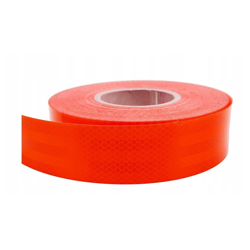 Red reflective tape for a tractor