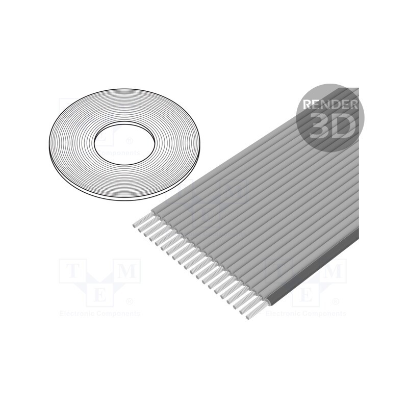 1 rol x 3M - 3770-20 (100FT) - Wire: ribbon, 1.27mm, stranded, Cu, unshielded, grey, 30.5m