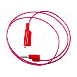 1 pcs x MUELLER ELECTRIC - BU-2030-A-12-2 - Test lead, 5A, banana plug 4mm,aligator clip, Urated: 300V, red