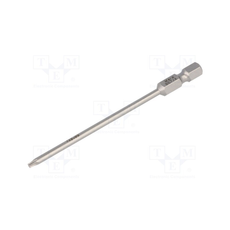 1 pcs x WERA - 5060185001 - Screwdriver bit, Torx®, TX08, Overall len: 89mm