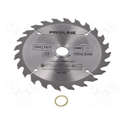 1 pcs x PROLINE - 84162 - Circular saw, Ø: 160mm, Øhole: 20mm, Teeth: 24, cemented carbide