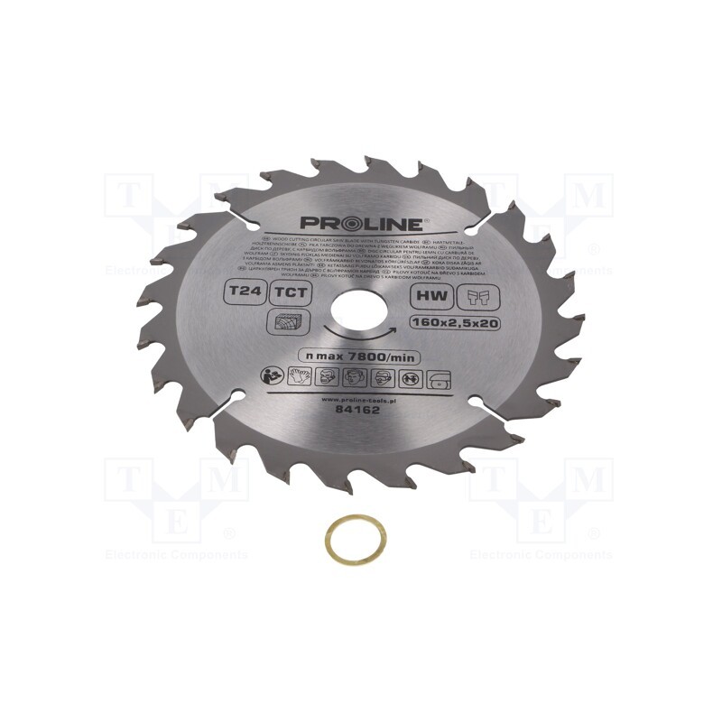 1 pcs x PROLINE - 84162 - Circular saw, Ø: 160mm, Øhole: 20mm, Teeth: 24, cemented carbide