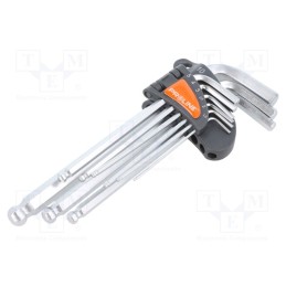 1 set x PROLINE - 48329 - Wrenches set, hex key,spherical, Chrom-vanadium steel, 9pcs.