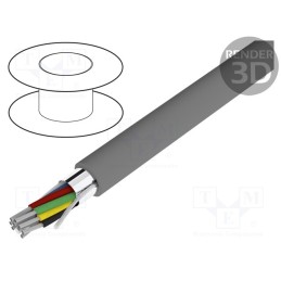 1 rol x ALPHA WIRE - 1299C SL005 - Wire, Alpha Essential C&C, 9x22AWG, shielded,Al-PET foil, PVC
