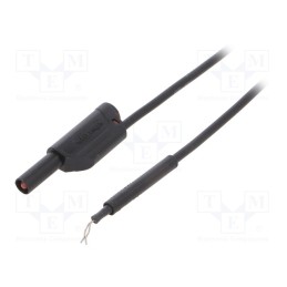 1 pcs x SCHu00dcTZINGER - AL 8321 / ZPK / 1 / 50 / SW - Test lead, 19A, probe tip,banana plug 4mm, Len: 0.5m, black