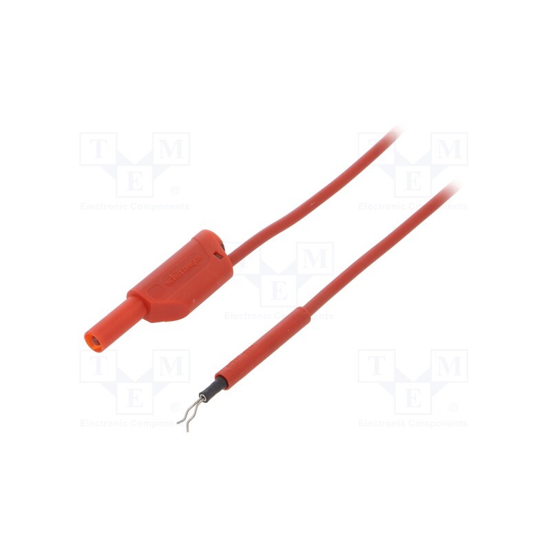 1 pcs x SCHu00dcTZINGER - AL 8321 / ZPK / 1 / 50 / RT - Test lead, 19A, probe tip,banana plug 4mm, Len: 0.5m, red
