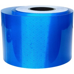 Reflective tape, blue foil, glued, 15 cm