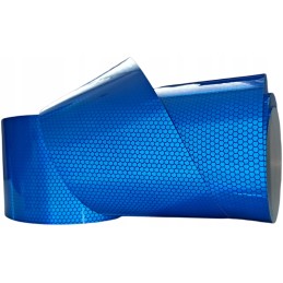 Reflective tape, blue foil, glued, 15 cm