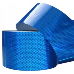 Reflective tape, blue foil, glued, 15 cm