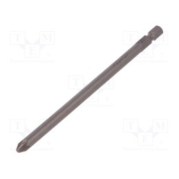 1 pcs x WERA - 5060036001 - Screwdriver bit, Pozidriv®, PZ2, Overall len: 127mm