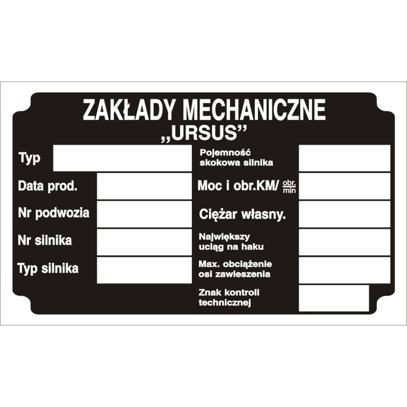 Ursus c 330 c330 c330m 330 m nameplate