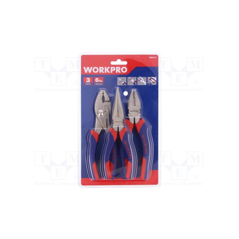 1 set x Workpro - W001312 - Kit: pliers, universal, 3pcs.