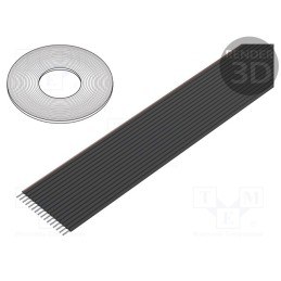 1 rol x 3M - 3319/16 (100FT) - Wire: ribbon, 1.27mm, stranded, Cu, unshielded, PVC, black, 30.5m