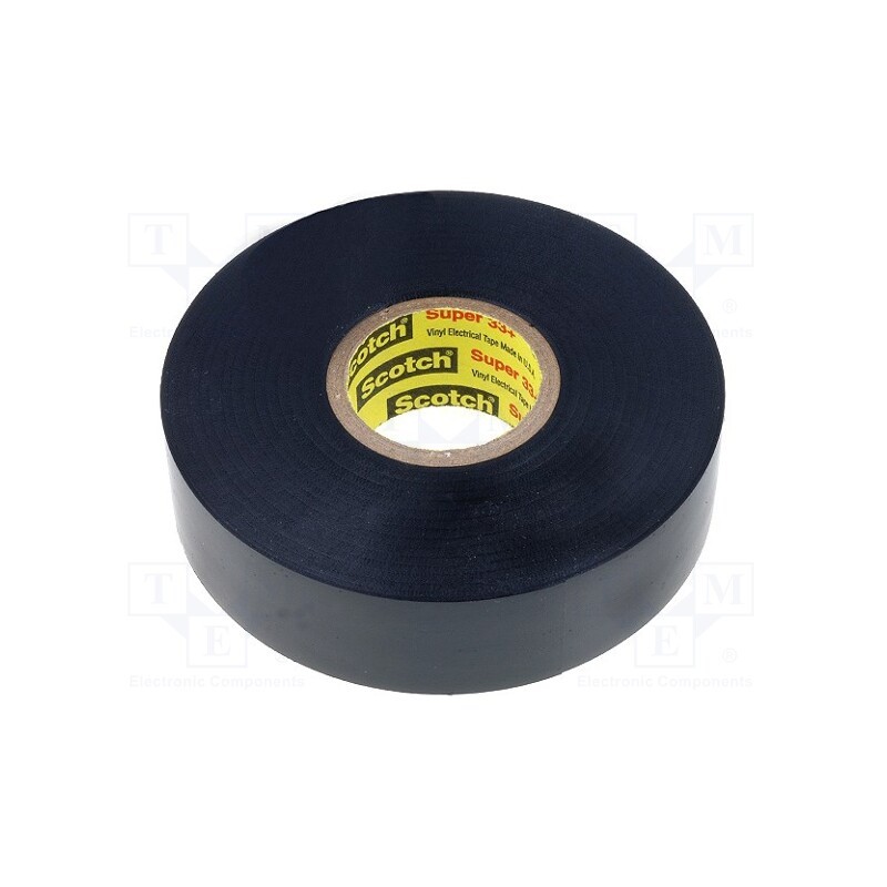1 rol x 3M - SCOTCH SUPER 33+ - Tape: electrical insulating, W: 19mm, L: 20m, Thk: 178um, black, 250%