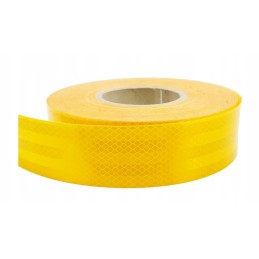 Yellow reflective tape for a tractor
