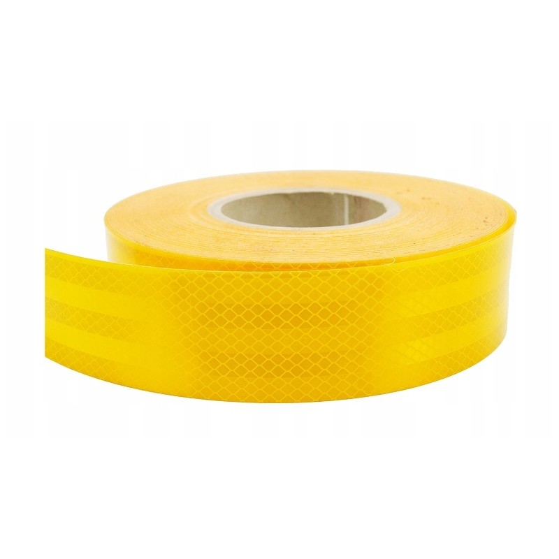 Yellow reflective tape for a tractor